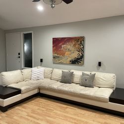 Leather Sectional With Storage End Tables