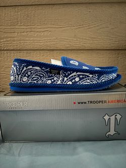 Trooper America Blue Paisley Slip-On Shoes
