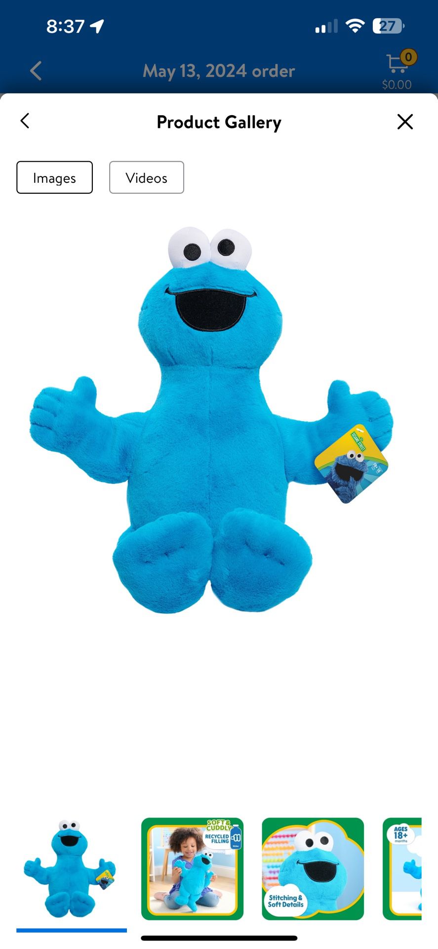 Cookie Monster Plushie 