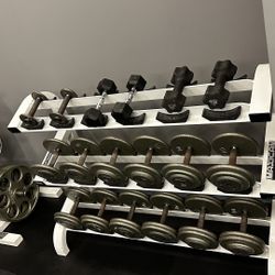 IVANKO DUMBBELLS AND RACK 