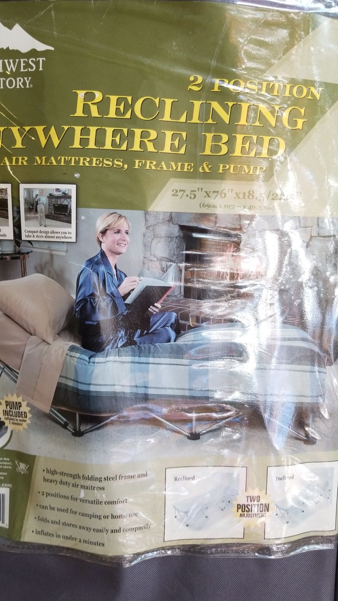 Reclining anywhere bed