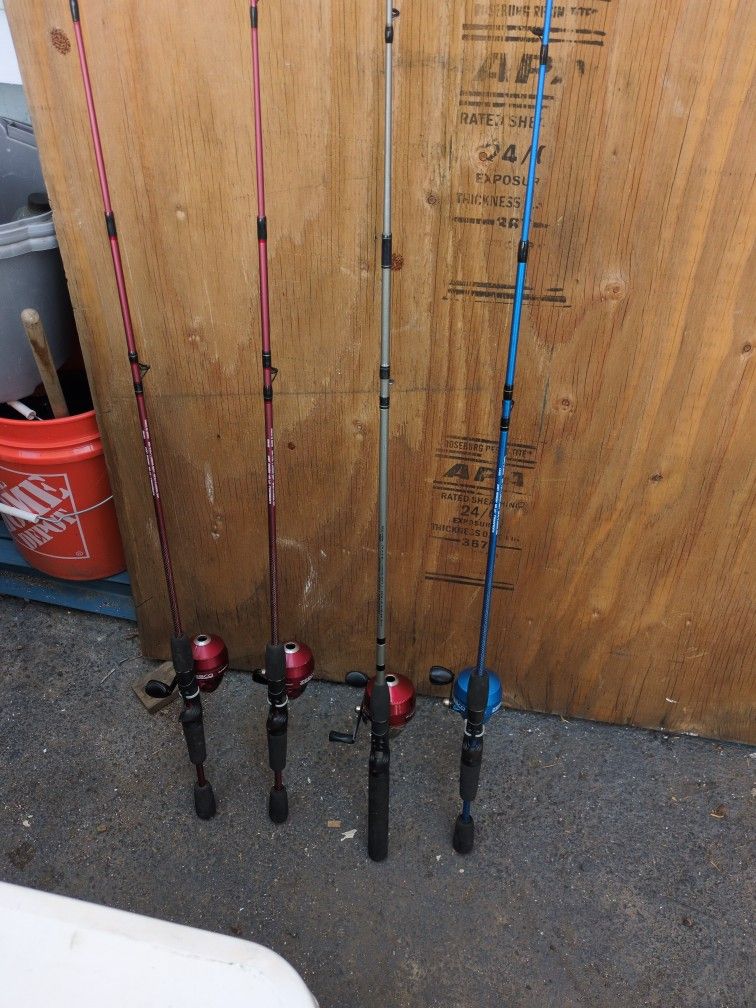 Four---5'-6" Zebco Fishing Poles