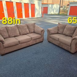 FREE DELIVERY Couch Loveseat Sofa Living Room Set Brown