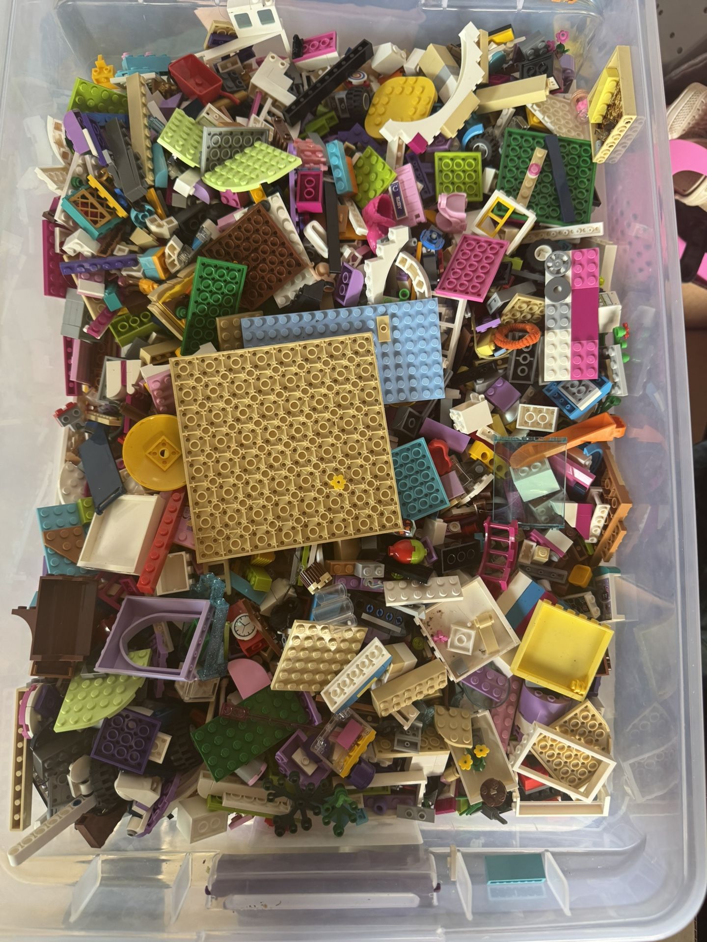 32 Qt Box Of Legos With A Bunch Of Lego And Friends Instruction Manuals