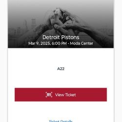 Blazers Vs Pistons March 9 
