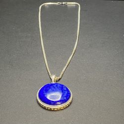 HTC Italy 925 STERLING SILVER Necklace And LAPIS LAZULI China Sterling Pendant 