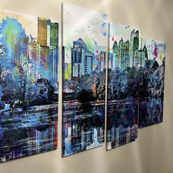Atlanta Skyline Art 4 Panel