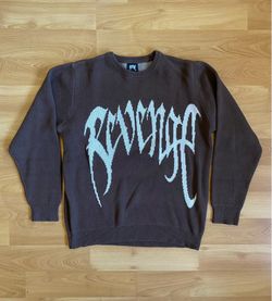 Revenge Brown Knit Logo Sweater