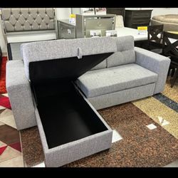 *Weekend Special*---Monaco Flexible Gray Fabric Sleeper Sofa---Delivery And Easy Financing Available👌