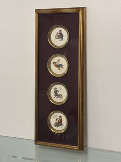 Norman Rockwell Vintage Mini Plates Framed And Matted