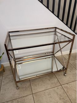 Glass and Metal Bar Cart