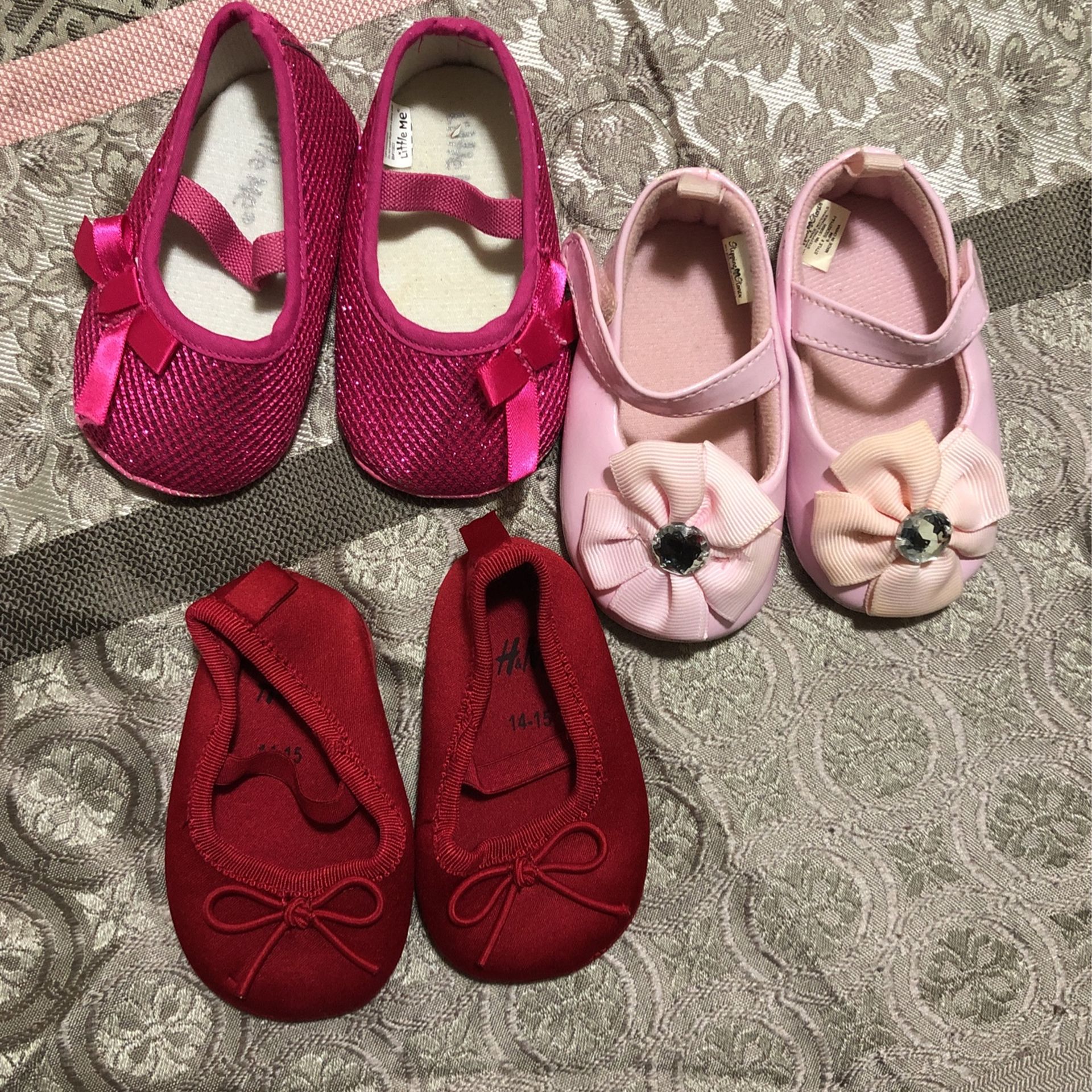 Light pink shoes, Fuchsia and red Dress shoes