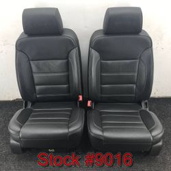 Black Leather Front Bucket Seat For A 2018 GMC Sierra Denali Heated Cooled Seats Stock #9016