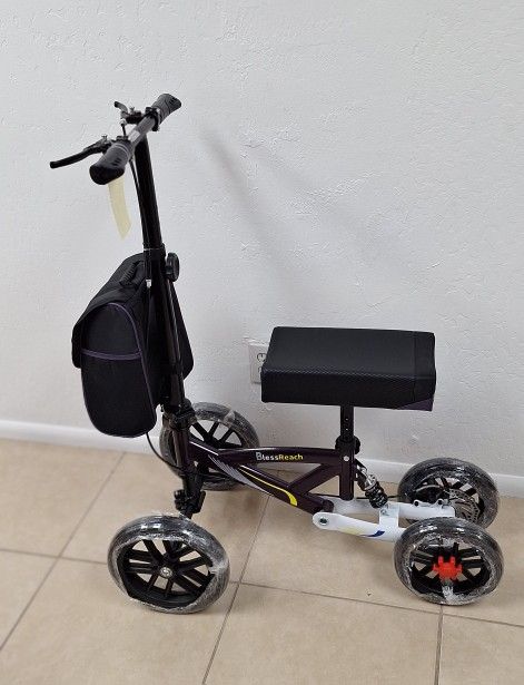 All Terrain Foldable Knee Scooter Walker, Disc Brake