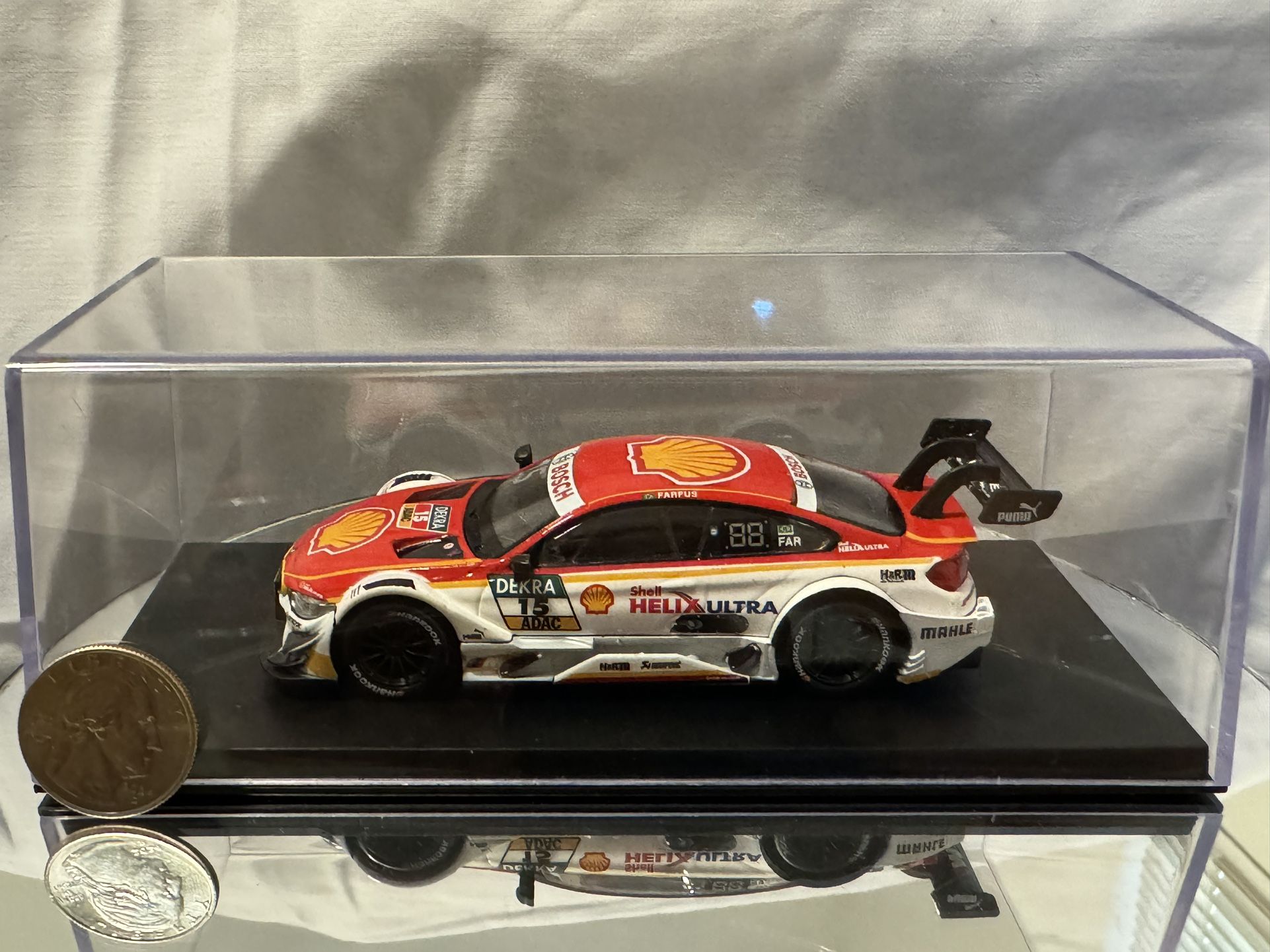 1:43 BMW M4 DTM #15 DTM 2017 Augusto Farfus BMW Team with Case. (5"in length)