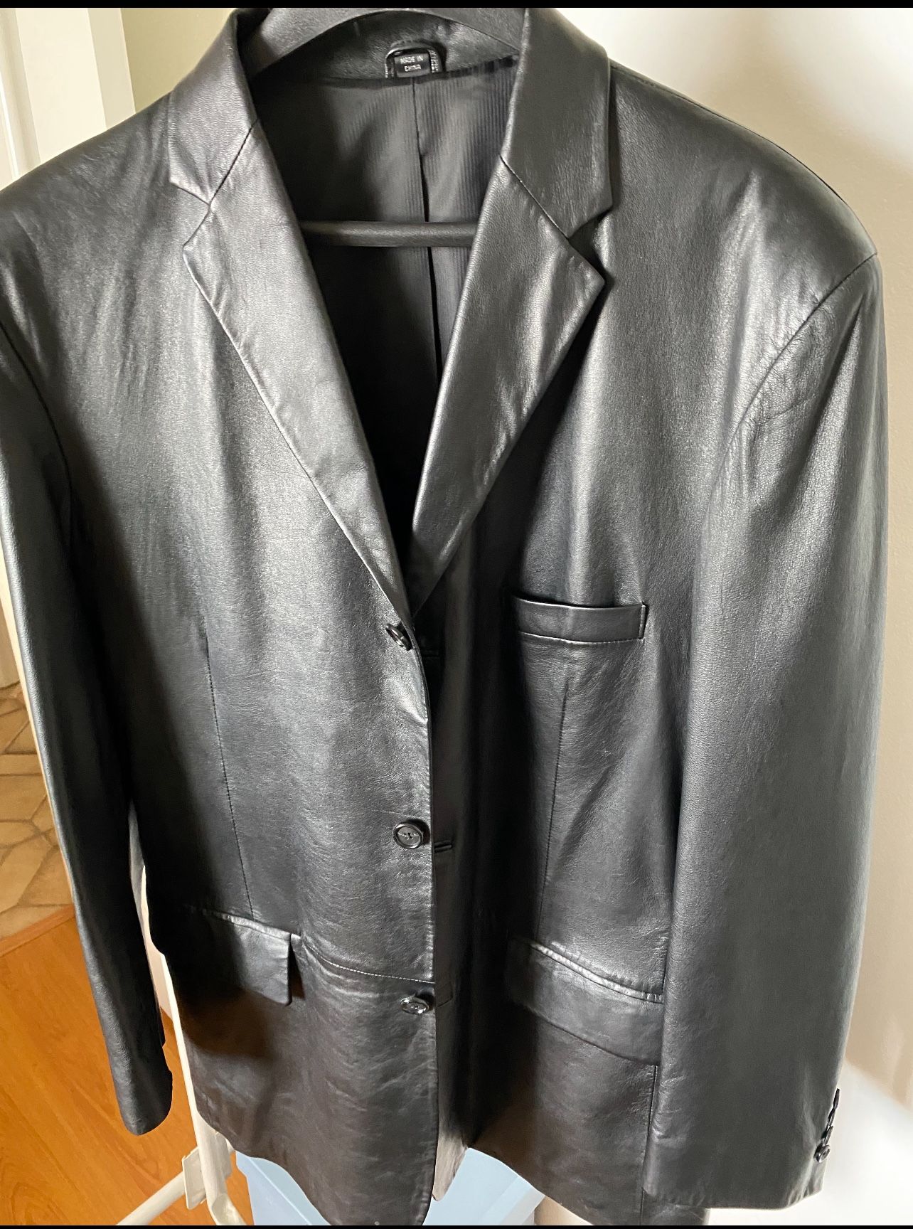 Alfai Men’s Leather Blazer – Size 44 Long – Never Worn 🧥