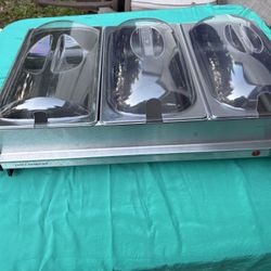 Cook's Essentials 3-Station Buffet Server & Warming Tray (Model 915150) 22x15x7”. 