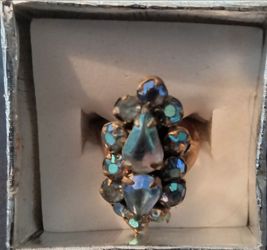 Beautiful Aurora Borealis crystal ring