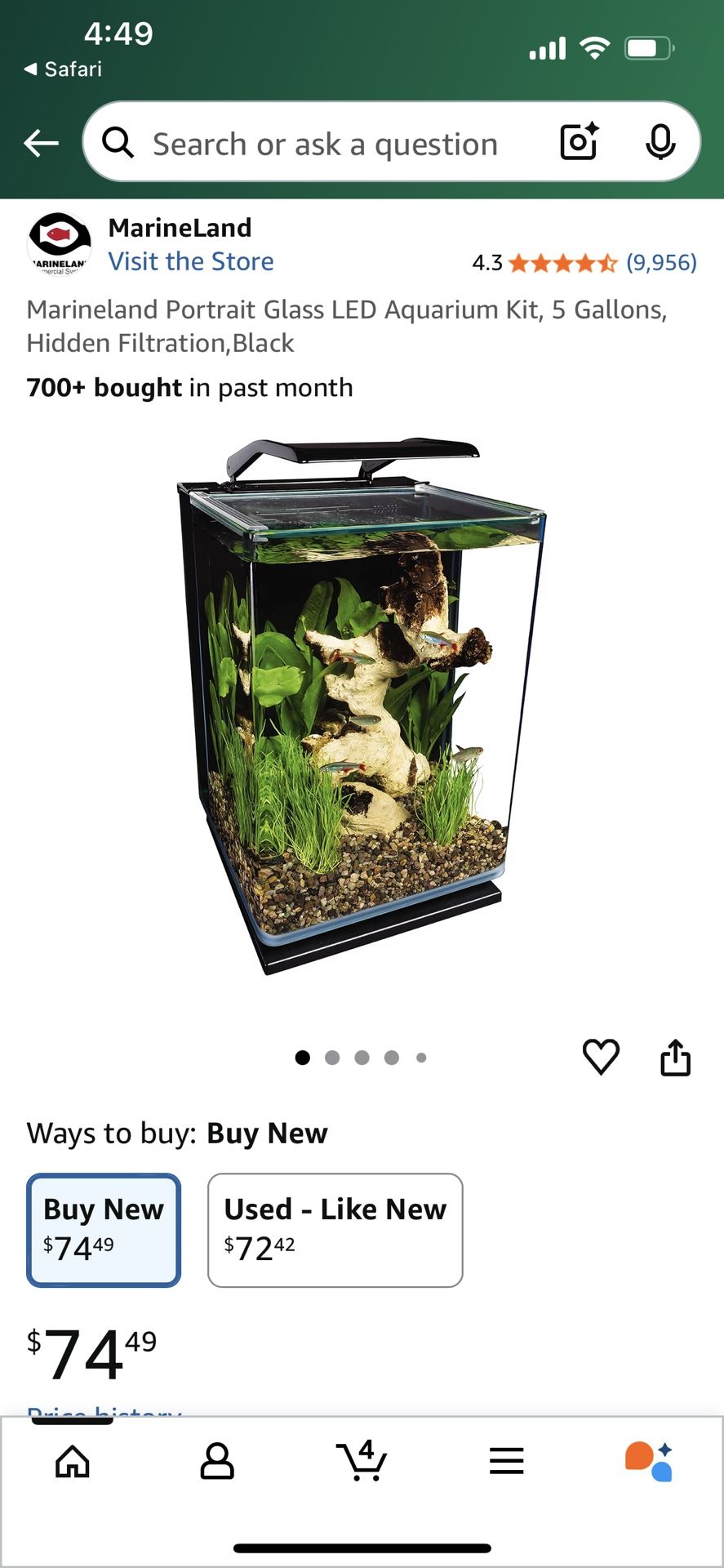 Marineland 10 Gal Fish Tank