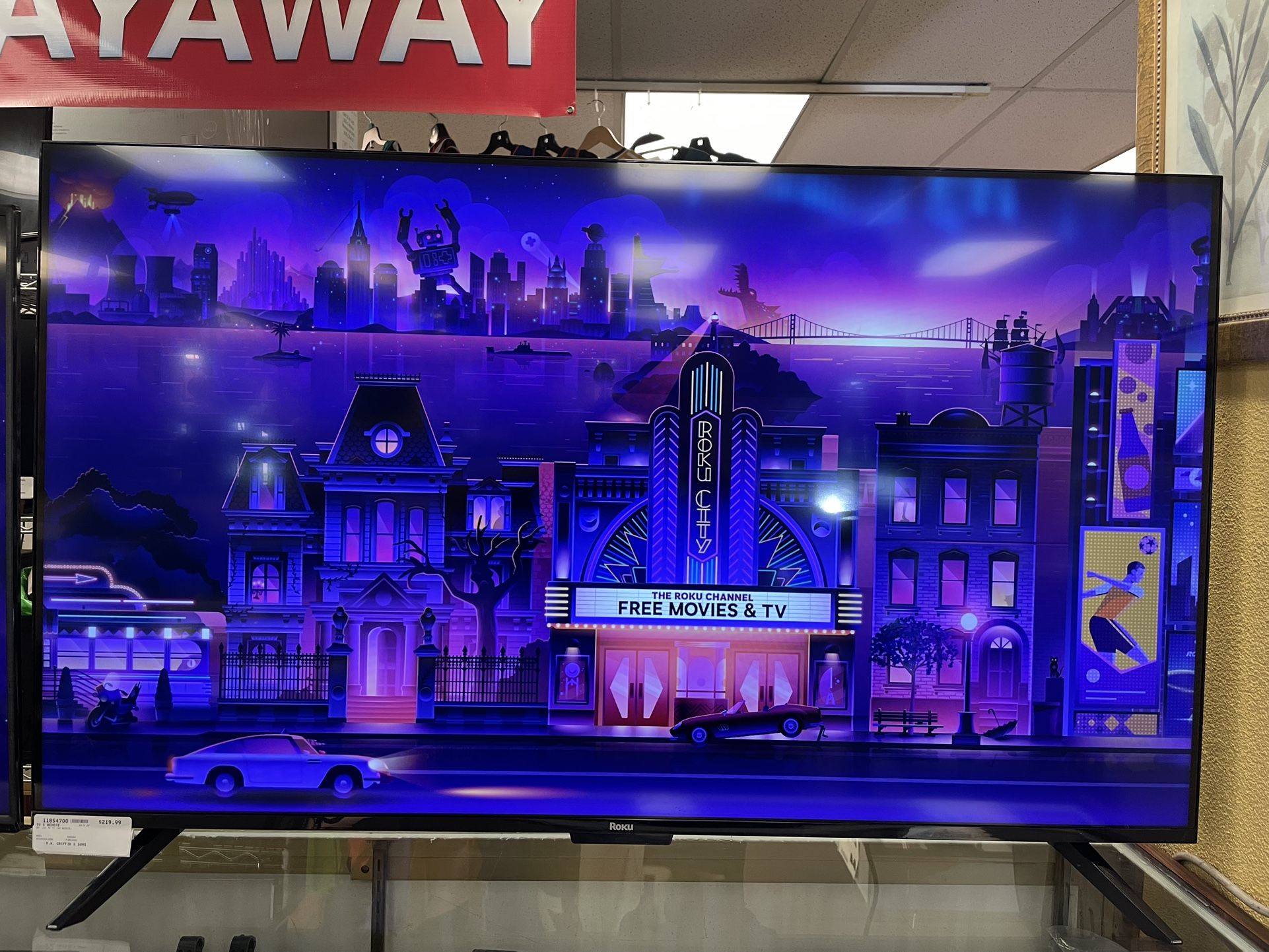 55” Roku LED 4K Tv (No Remote)