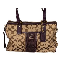 Coach Signature Stripe Python Satchel (Style Number: F24884 / G1380-F24884)