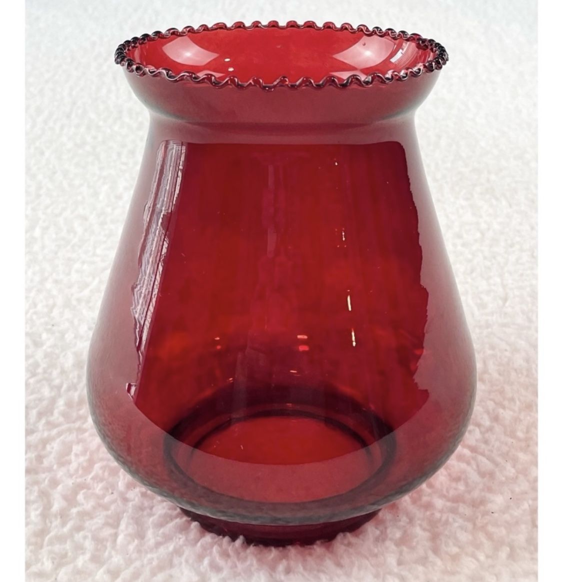 Minimalist Red Glass Flower Vase