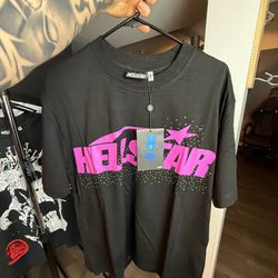 Hellstar Black & Pink Graphic Tee Mens Medium Streetwear