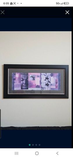 REDUCED TO $25! LIKE NEW Wall Art/Picture in Framed Glass, 22" x 41.5"- Ready to Hang!