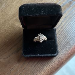 Size 6 Silver Diamond Ring 
