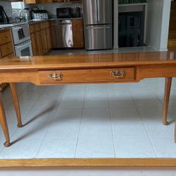 Ethan Allen Maple Console 5’L 27”H 16”W Ex Cond