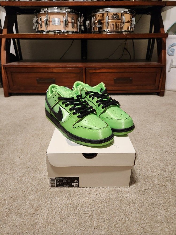 Nike x Powerpuff Girls SB Dunk Buttercup Size 13 DS