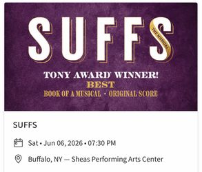 Suffs Sheas Buffalo Sat June 6th 7:30 Make offer