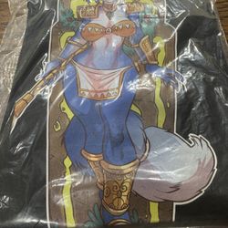 Atryl's Blue Tribal/Space Fox Black Shirt 2XL