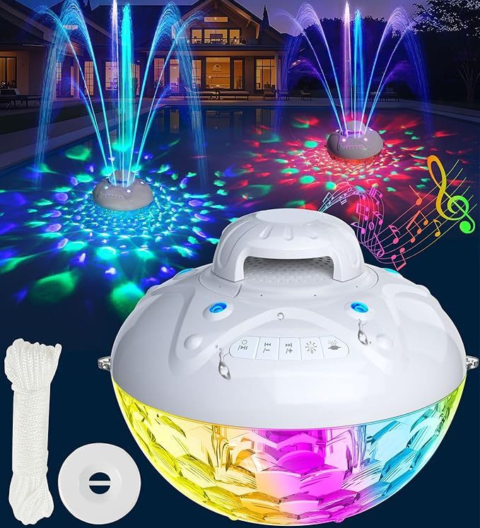 KingSom 3 in 1 Bluetooth Pool Speaker with Pool Fountain Light