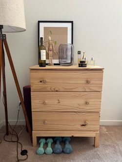 IKEA 3-Drawer Solid Pine Dresser