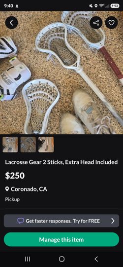 Lacrosse Gear 2 Sticks, Extra Head Included