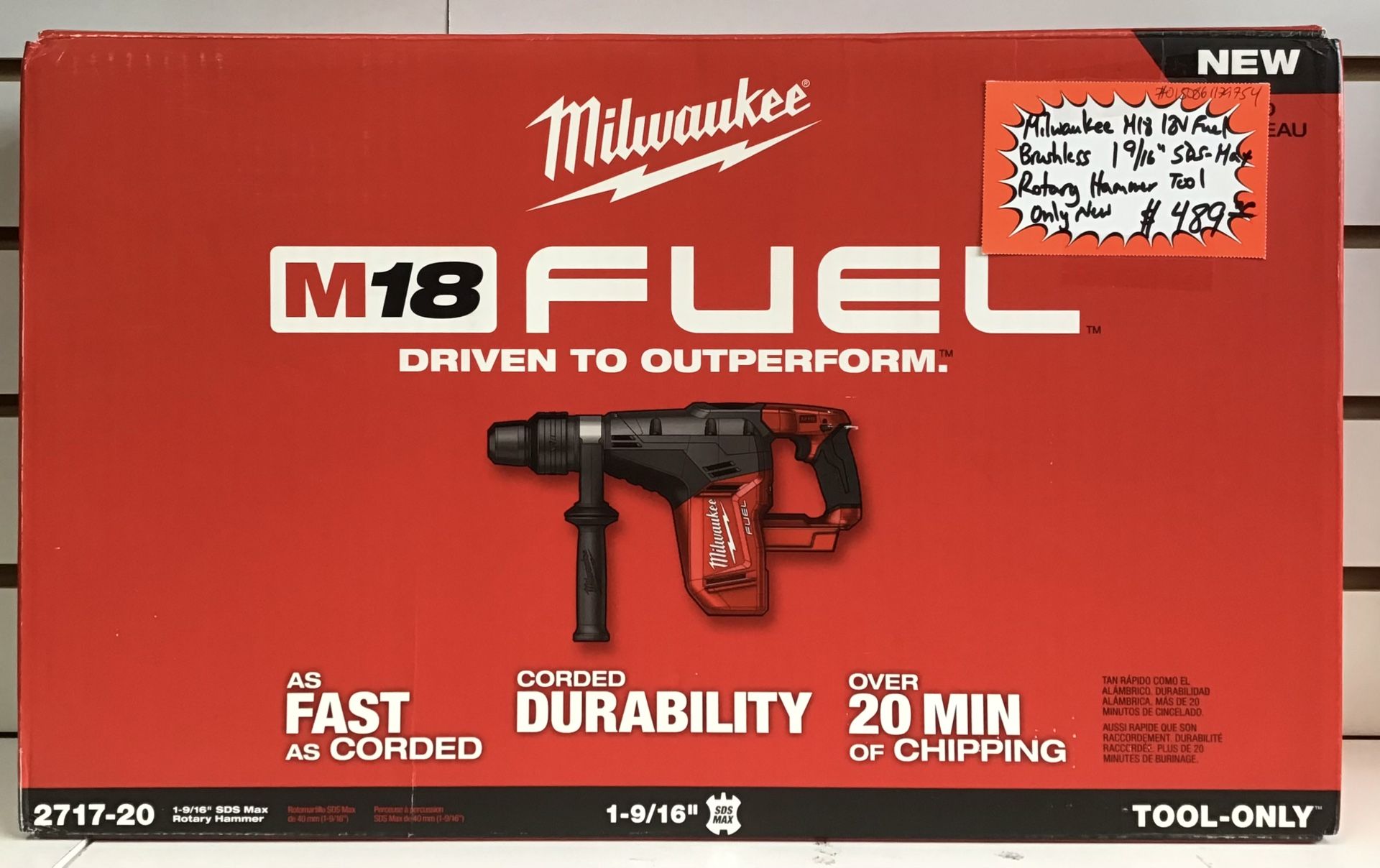 Milwaukee M18 18V Fuel Brushless 1 9/16” SDS-Max Rotary Hammer Tool Only New