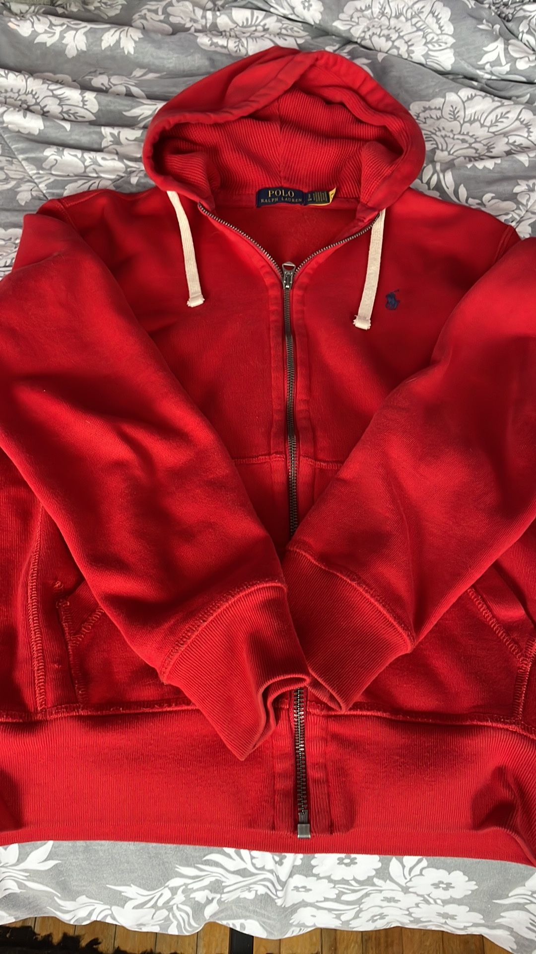 Red Polo Ralph Lauren Zip Up Hoodie