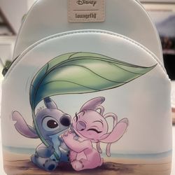 Loungefly Disney Stitch & Angel Beach Date Mini Backpack New