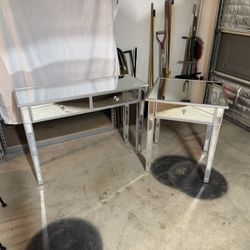 Mirrored Sofa And Side Table