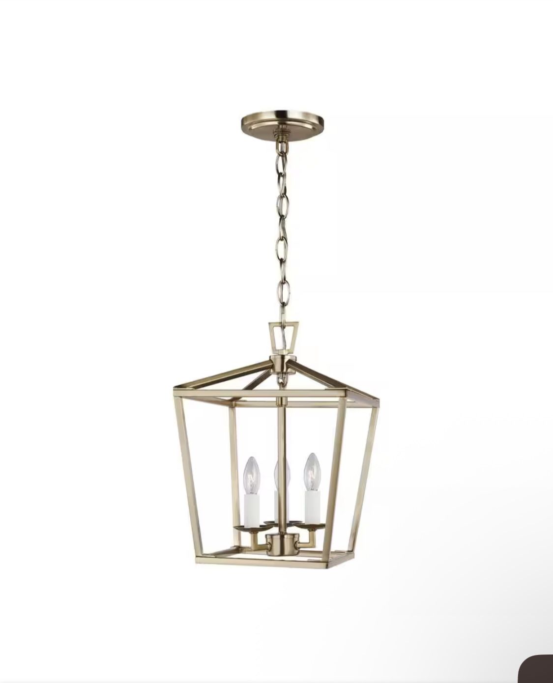 New 9.75” W Dianna 3-Light Satin Brass Hanging Mini Pendant Adjustable Height, Iron