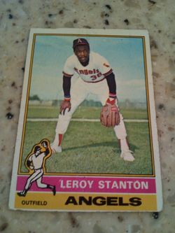 Vintage 1976 Topps baseball/ Leroy Stanton/ angels/ outfield/ card # 152