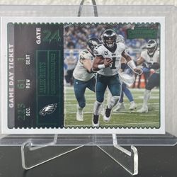 2022 Contenders Football Green “Game day Ticket” Jalen Hurts Color Match 
