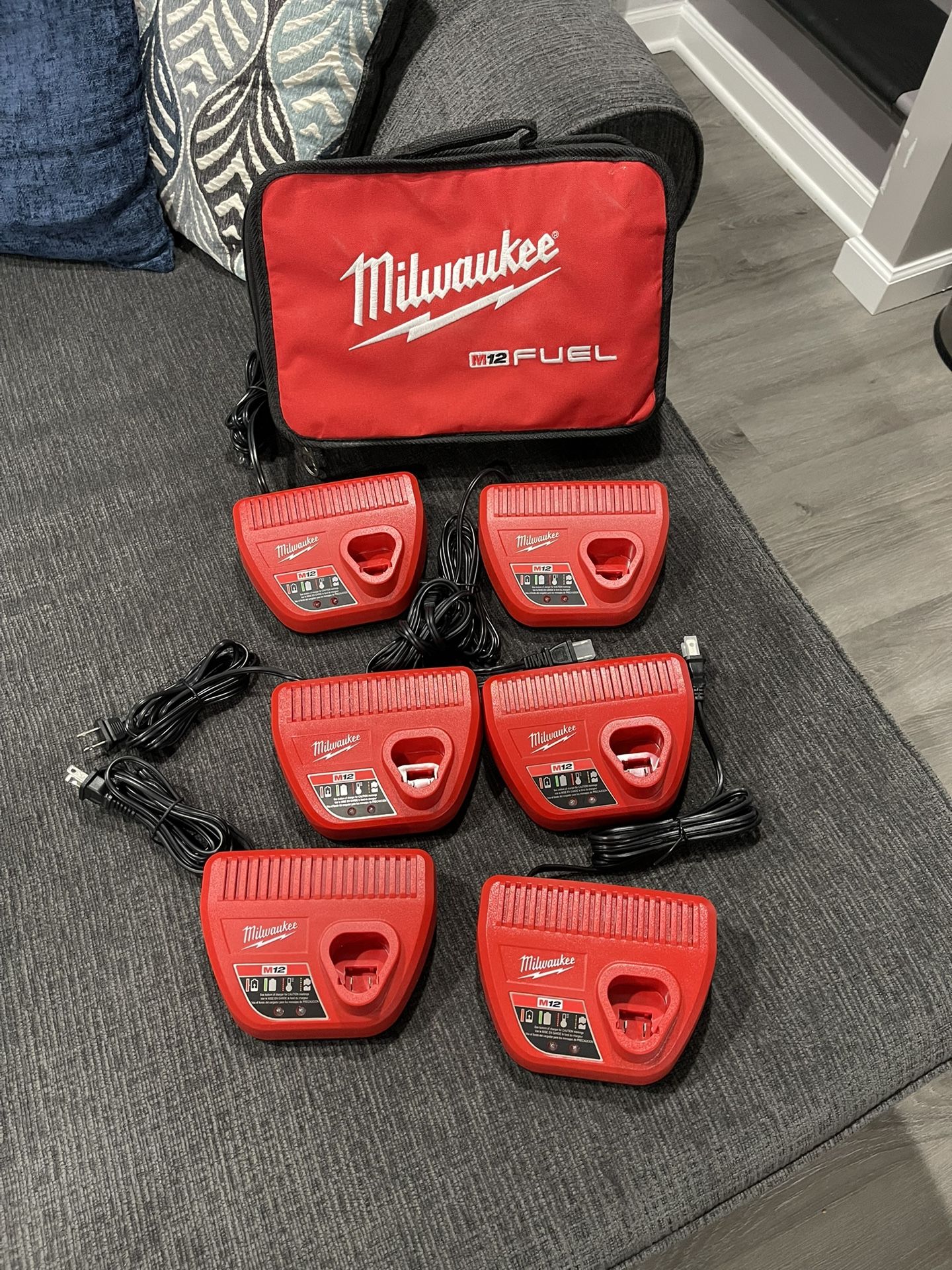 Milwaukee M12 Chargers X6 With Bag