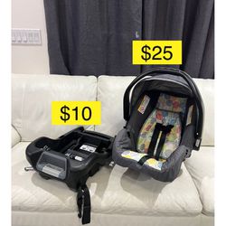 Baby Trend Baby infant car seat $25, base $10 / Silla porta bebe $25, base $10