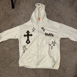 KOSUSANILL Y2k Full Zip Up Hoodie for Women Men Long Sleeve Vintage Print Goth Oversized Sweatshirt 