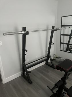 Squat Rack And Barbell