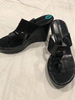 BCBG Black Wedges