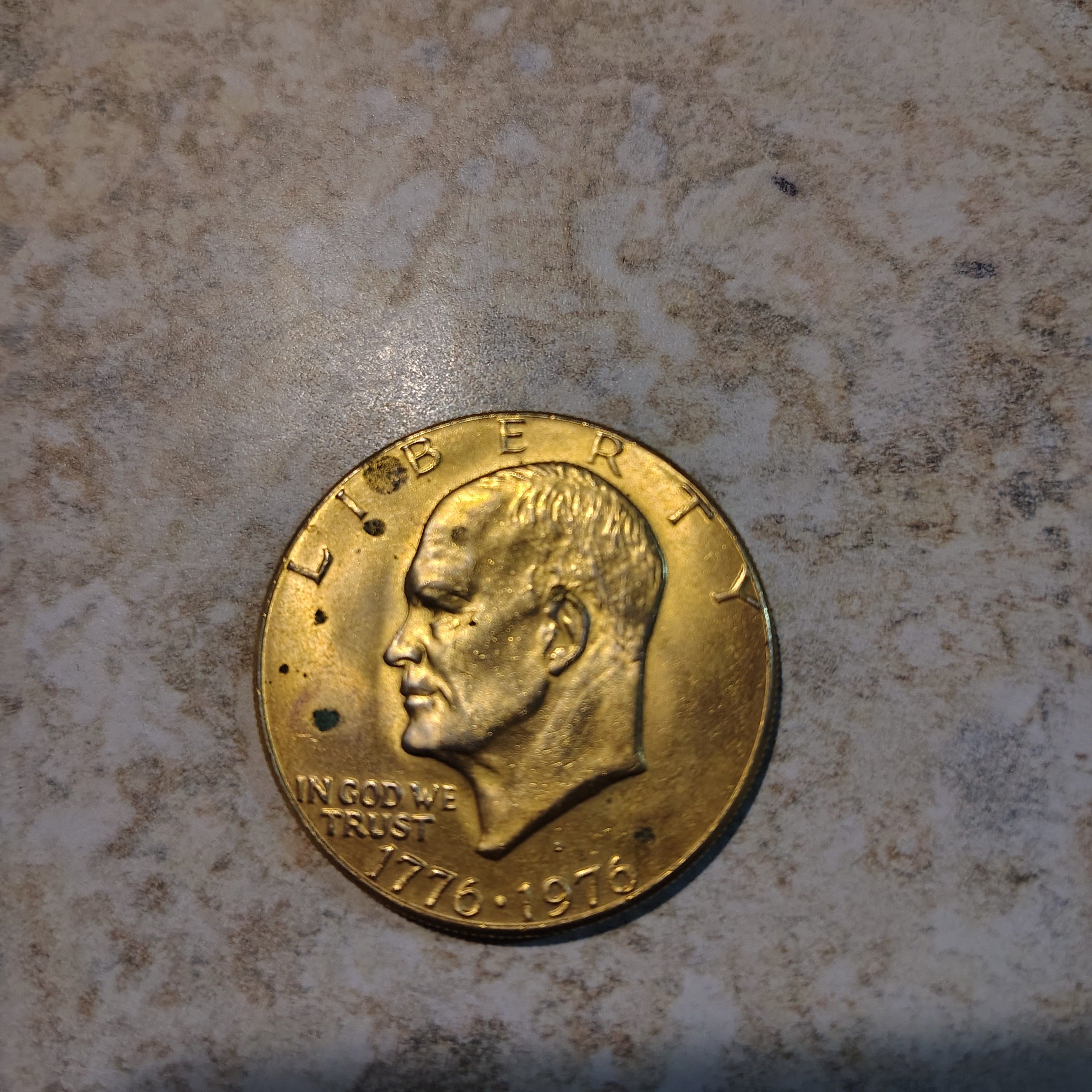 Bicentennial Eisenhower Dollar Coin gold tone