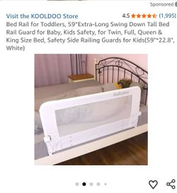 Bed Rail for Toddlers, 59”Extra-Long Swing Down Tall Bed Rail Guard for Baby $25 each or 2 for $40